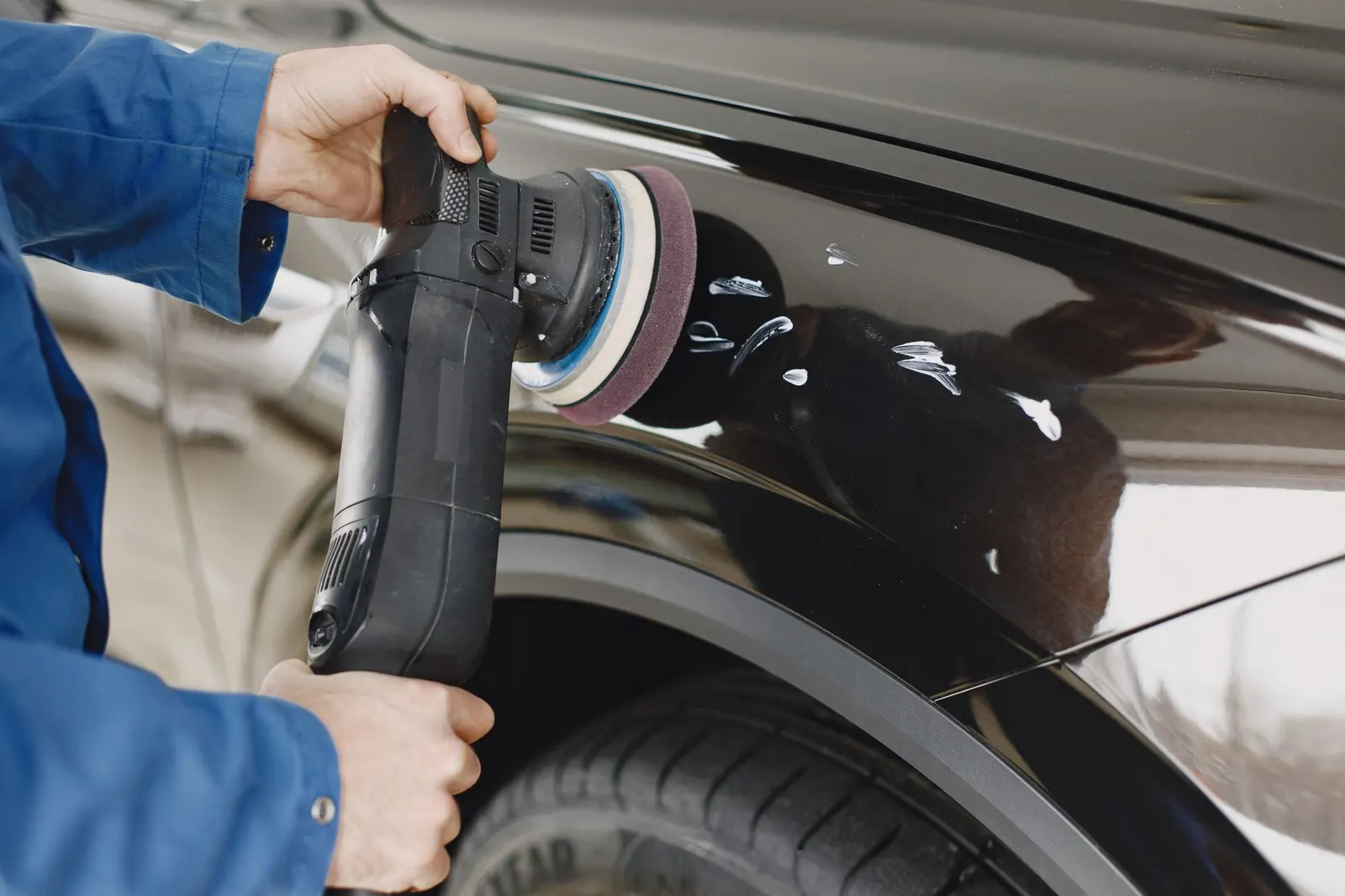 Paint correction being performed on a car in Burnsville
